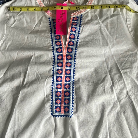 NWT Lilly Pulitzer Rissa Tunic Top White Embroidery Bohemian 100% Cotton Sz XL - Picture 12 of 15